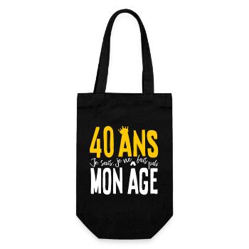 40 ANS Je sais, je ne fais pas mon âge (humour HF) - Sac à bouteille - noir - Devant