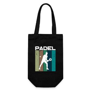Training Padel Spieler Tennis Schläger Bälle - Geschenkbeutel für Flaschen - Schwarz - Vorne