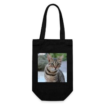 Katze Kätzchen Poster quadratisch Katzenposter - Geschenkbeutel für Flaschen - Schwarz - Vorne