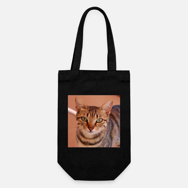 Chat chaton affiche chat carré affiche - Sac à bouteille - noir