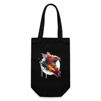 Aigle rouge aux yeux jaunes et cercle blanc - Sac à bouteille - noir - Devant