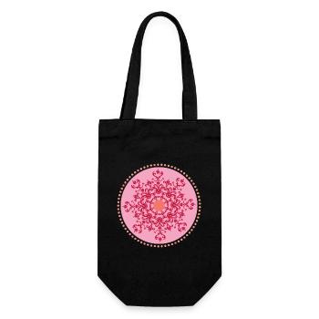 MandalaTribalArtPink - Gift Bag for Bottles - black - Front