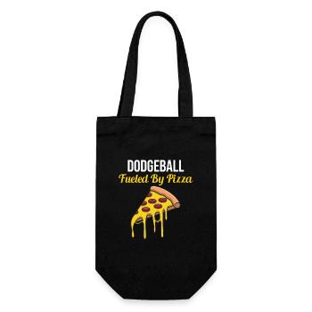Dodgeball Player Coach Team Sports Pizza Funny - Gift Bag for Bottles - black - Front