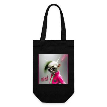 Punk Alien Neon-Jacke – Punkiger Alien 01 - Geschenkbeutel für Flaschen - Schwarz - Vorne