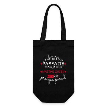 Pas parfaite mais Maitre chien - Sac à bouteille - noir - Devant