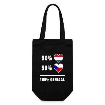 Tschechien und Niederlande 100% Genius Vl - Geschenkbeutel für Flaschen - Schwarz - Vorne