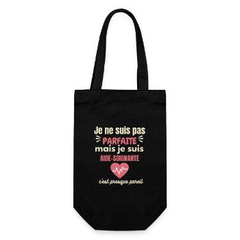Je ne suis pas parfaite mais aide-soignante - Sac à bouteille - noir - Devant