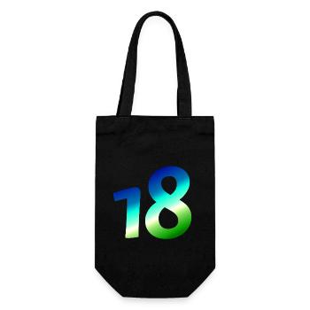 kleidung geburtstag, 18 karibischer Farbverlauf - Geschenkbeutel für Flaschen - Schwarz - Vorne