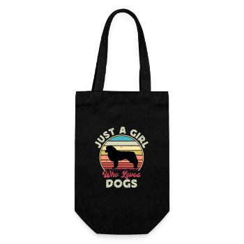 English Shepherd Dog Lover Silhouette Retro Sunset - Gift Bag for Bottles - black - Front