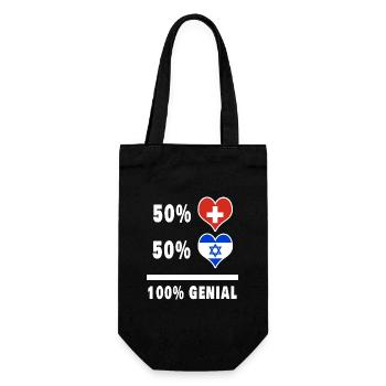 Israel and Switzerland 100% Awesome Flag - Gift Bag for Bottles - black - Front
