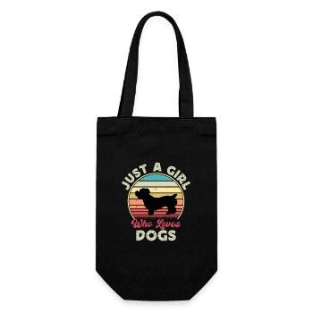 Glen De Imaal Terrier Dog Silhouette Rétro Coucher de Soleil - Sac à bouteille - noir - Devant