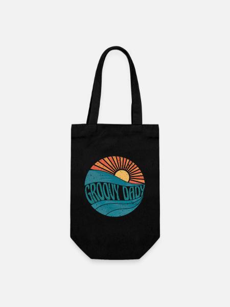 Vintage Retro Groovy Dady - Gift Bag for Bottles - black
