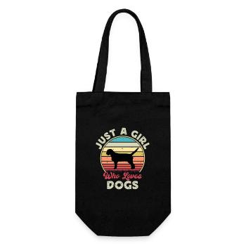 Griffon Fauve De Bretagne Dog Silhouette Retro - Gift Bag for Bottles - black - Front