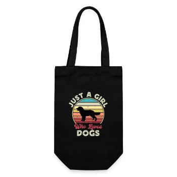 Hovawart Hundeliebhaber Silhouette Vintage Sunset - Geschenkbeutel für Flaschen - Schwarz - Vorne