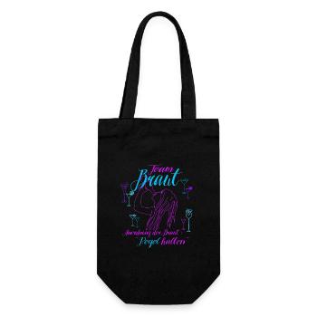 Team Braut JGA Line Art lustiger Spruch - Geschenkbeutel für Flaschen - Schwarz - Vorne