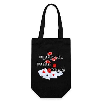 Team équipe Futur Marié Poker. Fête EVG mariage - Sac à bouteille - noir - Devant
