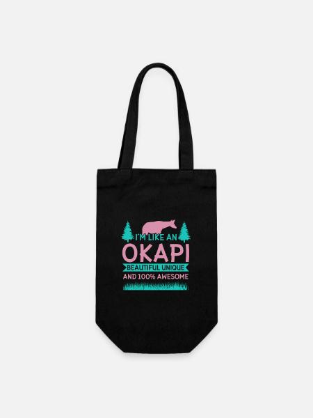 Okapi Wildgiraffen Design - Geschenkbeutel für Flaschen - Schwarz