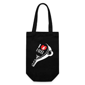 Bälle Schläger Ich Liebe Padel Herz Statement - Geschenkbeutel für Flaschen - Schwarz - Vorne