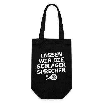 Padel Sportart Bälle Schläger Statement Padelspiel - Geschenkbeutel für Flaschen - Schwarz - Vorne