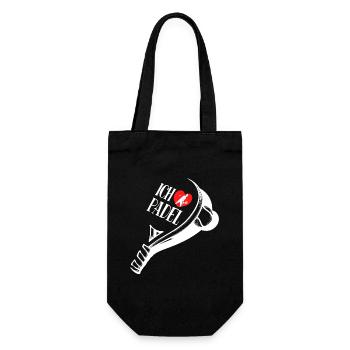 Herz Ich Liebe Padel Statement Spieler Training - Geschenkbeutel für Flaschen - Schwarz - Vorne