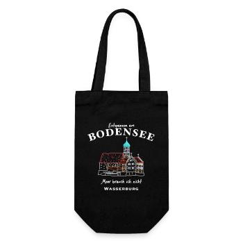Wasserburg, Bodensee, Bayern - Geschenkbeutel für Flaschen - Schwarz - Vorne