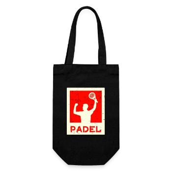 Freizeit Training Spieler Spruch Schläger Padel - Geschenkbeutel für Flaschen - Schwarz - Vorne