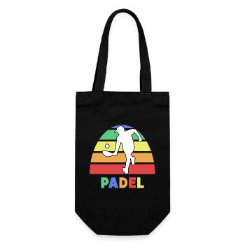 Padelspiel Padel-Tennis Spieler Spruch Training - Geschenkbeutel für Flaschen - Schwarz - Vorne
