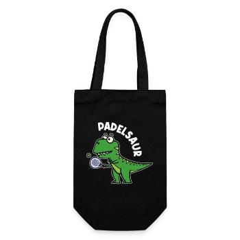 Dinosaurier Padel Spieler Ball Schläger Sportart - Geschenkbeutel für Flaschen - Schwarz - Vorne