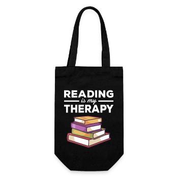 Book Reading Relax Therapy Book Lover - Gift Bag for Bottles - black - Front
