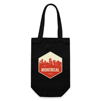 Montreal Skyline Retro Badge - Geschenkbeutel für Flaschen - Schwarz - Vorne