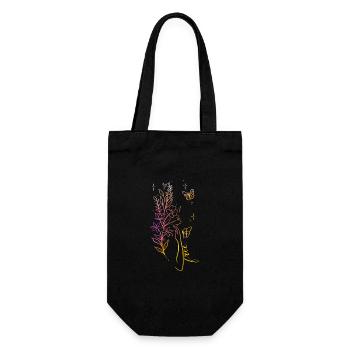 femme libérté line art couleur - Sac à bouteille - noir - Devant