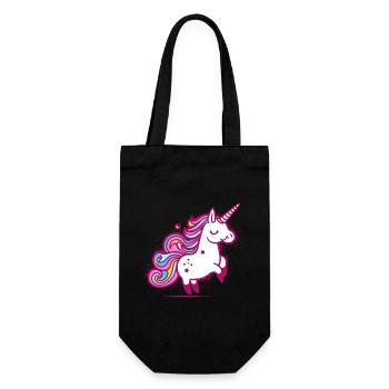 Whimsical Rainbow Unicorn Illustration - Gift Bag for Bottles - black - Front