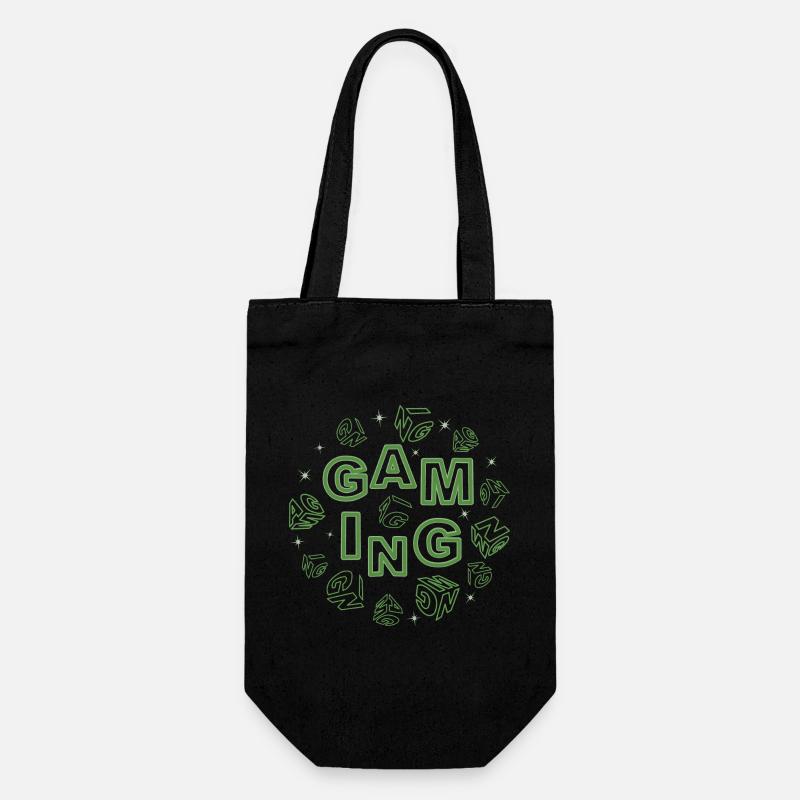 gaming-scene-green - Geschenkbeutel für Flaschen - Schwarz