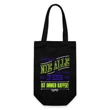 humor trinken spruch büro kaffeesatz - Geschenkbeutel für Flaschen - Schwarz - Vorne