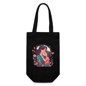Beau design de la fête des mères, mère étreignant l’enfant - Sac à bouteille - noir - Devant