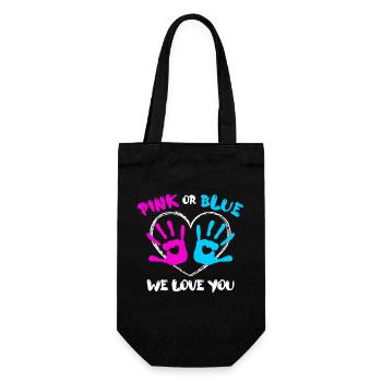 Pregnant Parents Statement Baby Happiness Family Heart - Gift Bag for Bottles - black - Front