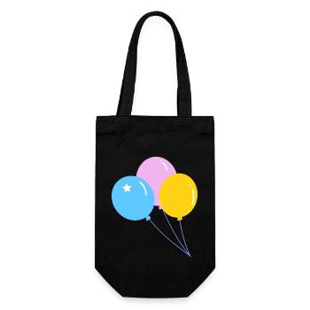 Cute colorful party balloon - Gift Bag for Bottles - black - Front