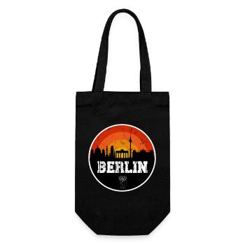 Berlin Skyline Original - Geschenkbeutel für Flaschen - Schwarz - Vorne