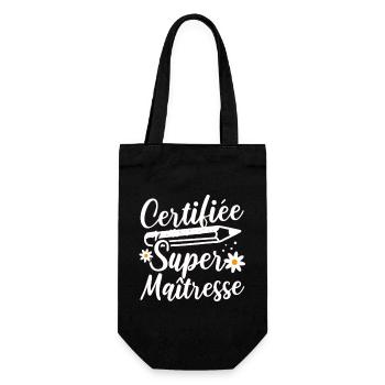 Certifiée super maitresse d' école cadeau - Sac à bouteille - noir - Devant