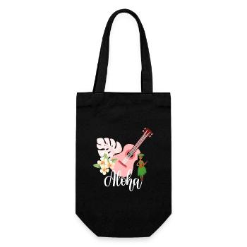 Aloha - Geschenkbeutel für Flaschen - Schwarz - Vorne
