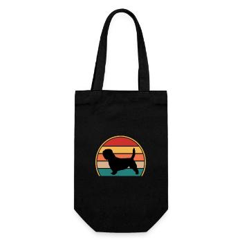 Basset Griffon Vend Grand Dog Silhouette Retro - Gift Bag for Bottles - black - Front
