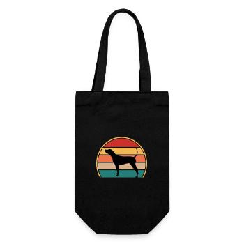 Noir Et Tan Coonhound Chien Silhouette Rétro Soleil - Sac à bouteille - noir - Devant