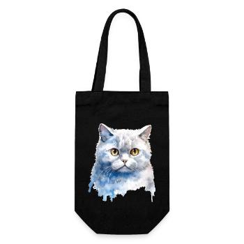 British Shorthair Watercolor - Gift Bag for Bottles - black - Front