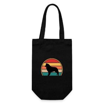 Bohemian Shepherd Dog Love Silhouette Retro Sunset - Gift Bag for Bottles - black - Front