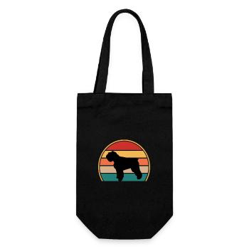 Bouvier Des Flandres Dog Silhouette Retro Sunset - Gift Bag for Bottles - black - Front