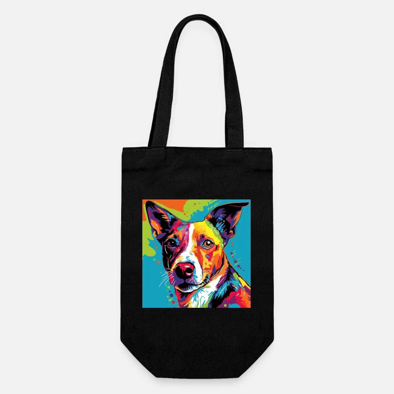 Jack Russel Terrier Pop Art - Geschenkbeutel für Flaschen - Schwarz