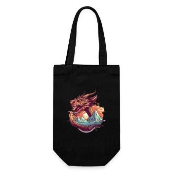 Legendary dragon dream with mountain panorama - Gift Bag for Bottles - black - Front