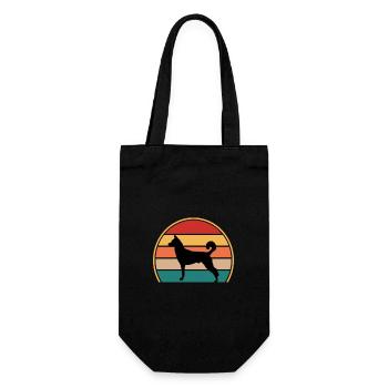Canaan Dog Lover Silhouette Vintage Sunset - Sac à bouteille - noir - Devant