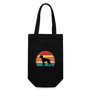 Chien Français Tricolore Hund Silhouette Retro Sun - Geschenkbeutel für Flaschen - Schwarz - Vorne