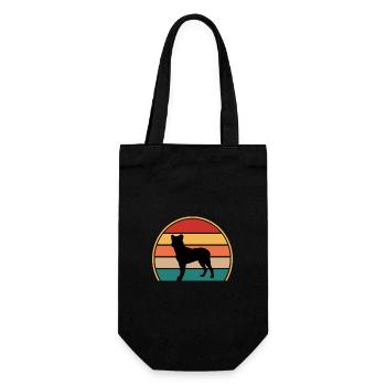 Cao Fila De Seo Miguel Dog Silhouette Retro Sunset - Gift Bag for Bottles - black - Front